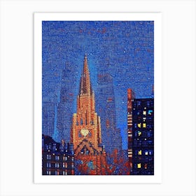 Manchester, City Us  Pointillism Art Print