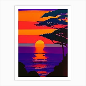 Block Colour Sunset Art Print