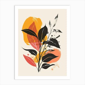 Prayer Plant Minimalist Illustration 2 Art Print