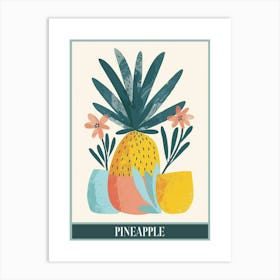 Pineapple Tree Illustration Flat 8 Poster Art Print