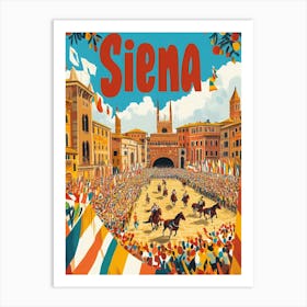 Aihrgdesign A 1970s Inspired Travel Poster For Siena Depictin A0f3b82c 2298 4d46 A465 Ef757b0390a3 2 Art Print