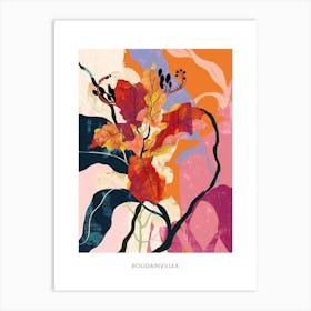 Colourful Flower Illustration Poster Bougainvillea 3 Art Print