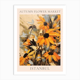 Autumn Flower Market Poster Istanbul Art Print