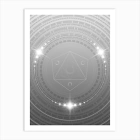 Geometric Glyph in White and Silver with Sparkle Array n.0143 Art Print