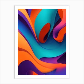 Abstract Colorful Waves Vertical Composition 59 Art Print