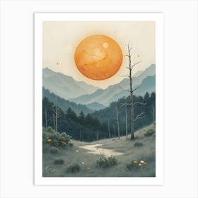 Sun In The Mountains 1 Art Print