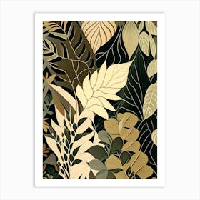 Leaf Pattern Rousseau Inspired 4 Art Print