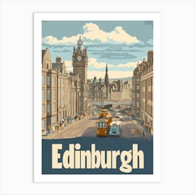 Aihrgdesign A Classic 1960s Travel Poster For Edinburgh Art Print