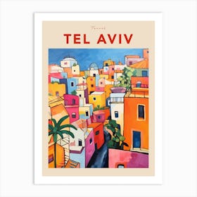 Tel Aviv Israel 4 Fauvist Travel Poster Art Print