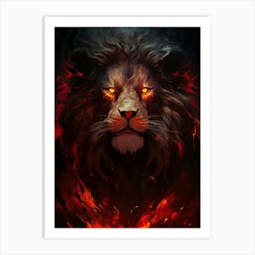 Lion Inferno Art Print