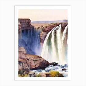 Shoshone Falls, United States Water Colour  (3) Art Print