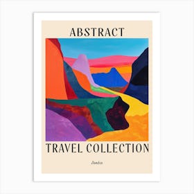 Abstract Travel Collection Poster Zambia 1 Art Print