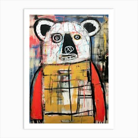 Angry Bear Basquiat style Art Print