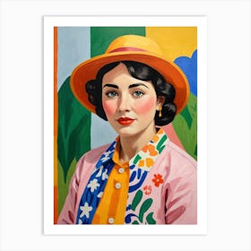 Woman In A Hat 5 Art Print