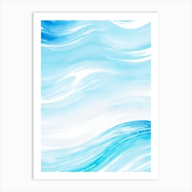 Blue Ocean Wave Watercolor Vertical Composition 165 Art Print