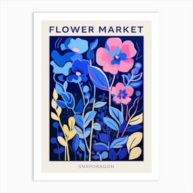 Blue Flower Market Poster Snapdragon 3 Art Print