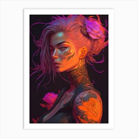 Tattooed Girl 1 Art Print