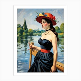 Lady In Red Dress Art Print