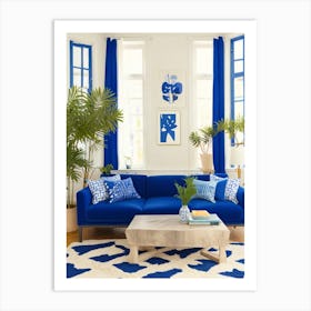 Blue Living Room Art Print