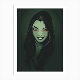 Girl With Red Eyes 3 Art Print