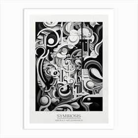 Symbiosis Abstract Black And White 8 Poster Art Print