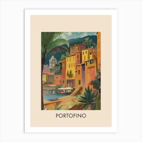 Portofino Italy 4 Vintage Travel Poster Art Print