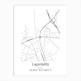 Lapinlahti,Finland Minimalist Map Art Print