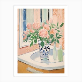 A Vase With Rose, Flower Bouquet 1 Art Print
