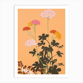 Marigolds Flower Big Bold Illustration 3 Art Print