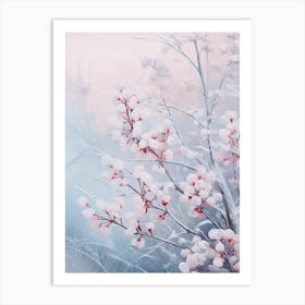 Frosty Botanical Winterberry 3 Art Print