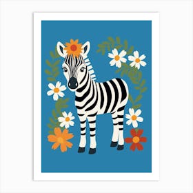 Baby Animal Illustration  Zebra 2 Art Print