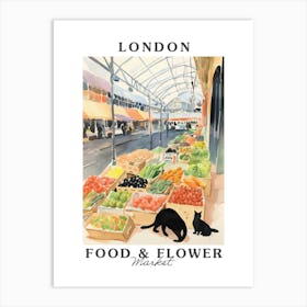 Food Market With Cats In London 3 Poster Art Print