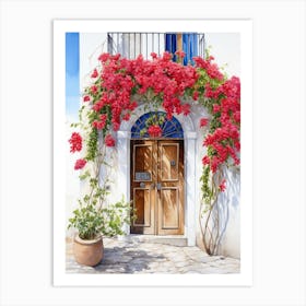 Cagliari, Italy   Mediterranean Doors Watercolour Painting 4 Art Print