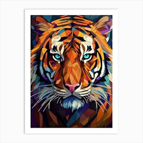 Tiger Art In Stained Glass Art Style 2 Art Print