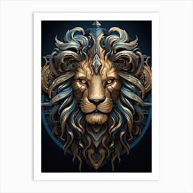 Lion Art Painting  Art Deco 1 Art Print