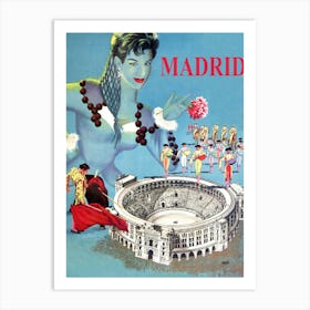 Madrid, Arena And Tourist Attractions Art Print