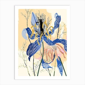 Colourful Flower Illustration Love In A Mist Nigella 1 Art Print