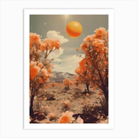 Orange Trees In The Desert Cosmic Stardust 1 Art Print