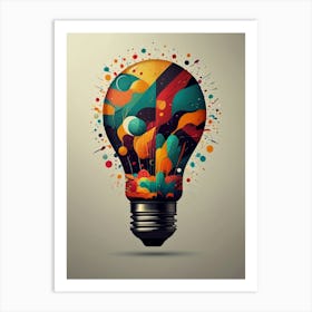 Abstract Light Bulb Art Print