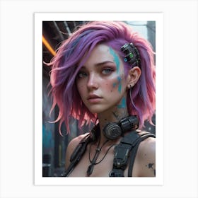 Cyberpunk Girl Art Print