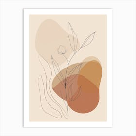 Lyon Botanical Garden Boho Line Art Art Print