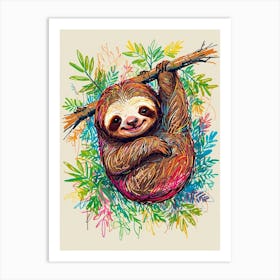 Sloth Painting Art Print