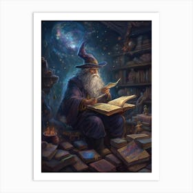 Wizard Reading Book 7 Art Print