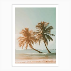 Two Palm Trees On The Beach 1 Art Print