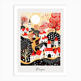 Poster Of Prague, Illustration In The Style Of Pop Art 1 Art Print