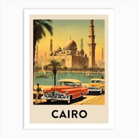 Cairo Retro Travel Poster 1 Art Print