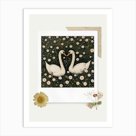 Scrapbook Swans Fairycore Painting 1 Art Print
