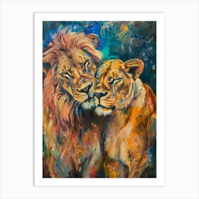 Lion Lovers Art Print