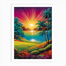 Tropical Sunset Art Print