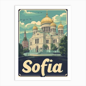 Aihrgdesign A Vintage Travel Poster Of Sofia 6 Art Print